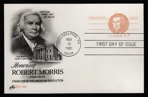 #UX93 13c Robert Morris, Art Craft H/C FDC **QUALSIASI 5 = SPEDIZIONE GRATUITA** - Foto 1 di 1