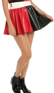 DC Comics faux Leather Harley Quinn PU Skirt Tutu cosplay Costume S/M L/XL NWT - Picture 1 of 2