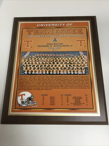 Tennessee Volunteers 1998 National Championship Plaque 16” X 13”, Wood Cover