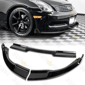 FOR 03-07 INFINITI G35 2DR COUPE GT-STYLE PAINTED BLACK FRONT BUMPER SPOILER LIP - Foto 1 di 5