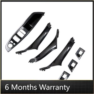 Fits 10-16 BMW 5 Series F10 Carbon Fiber Inner Door Panel Handle Pull Trim Cover - Picture 1 of 4