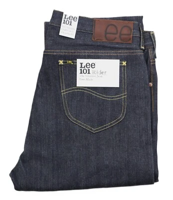 Lee 101 Rider Men's Jeans Japanese Dry Selvedge Denim 13.75 oz Made in Italy New - Image 1 of 4