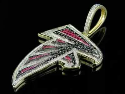 2.5Ct Lab Created Diamond Atlanta Falcons Pendant 14K Yellow Gold Plated Sliver - Image 1 of 4