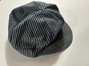 VTG DEADSTOCK 40'S 50'S ENGINEER STRIPED SANFORIZED WORK UNION MADE HAT CAP USA - Picture 1 of 4