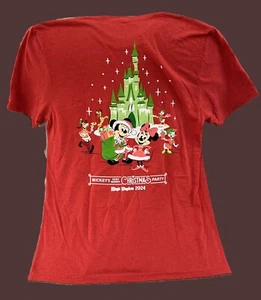 S to 3XL Official Disney World Mickey's Very Merry Christmas Party Red Tshirt - Picture 1 of 4