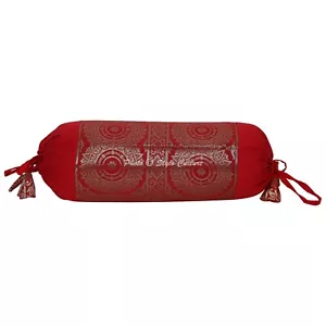 Art Decor Bolster Bolster Cover Brocade Jacquard Gypsy Cylinder Pillow For Neck - Picture 1 of 5