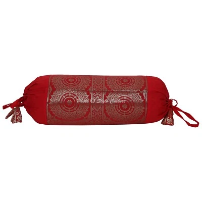 Art Decor Bolster Bolster Cover Brocade Jacquard Gypsy Cylinder Pillow For Neck - Image 1 of 4