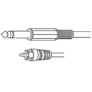 CABLE ADAPTADOR DE EXTENSIÓN MONO MACHO A RCA 1 PIEZA - CES - 6 PIES 1/4" # 11-6006 - Imagen 1 de 2