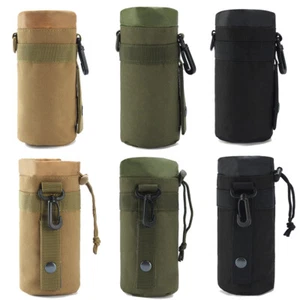Tactical Drawstring Molle Water Bottle Holder Military Travel Water Bottle Bag - Picture 1 of 15