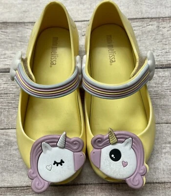 Mini Melissa Niña Mini Ultragirl Unicornio Amarillo Pálido Brillo Zapatos Talla 9 Foto 1 de 4