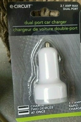 LOTE de 2 e-Circuit CARGADOR DE COCHE DOBLE PUERTO 2.1 Amp Carga Rápida 2 dispositivos a la vez Foto 1 de 3