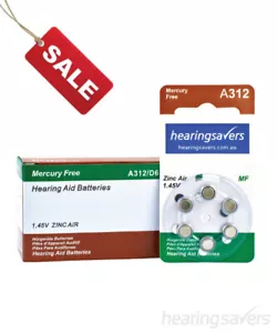 Box of HEARING SAVERS Hearing Aid Batteries size 312 Pack of 60 - Picture 1 of 2