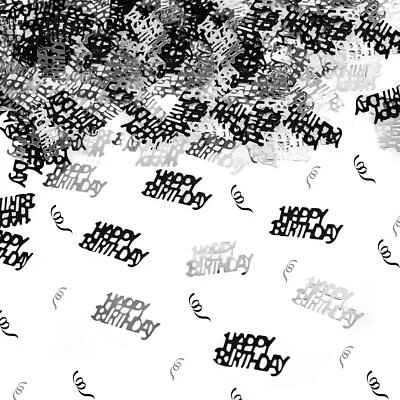 3X Black Happy Birthday Party Glitz Table Confetti Party Sprinkle Decoration 14g - Image 1 of 4