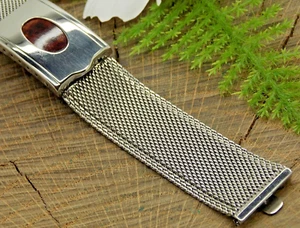 Kreisler USA Vintage 17.5mm Deployment Stainless w Gemstone Inset Watch Band NOS - Picture 1 of 5
