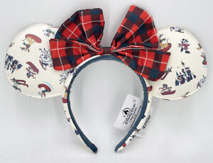 Disney Parks Castle Lodge Snow 2021 Christmas Headband Minnie Mouse Ears
