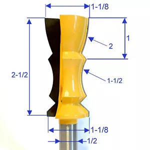 1 pz 1/2" gambo reversibile corona stampaggio A 5" larghezza stampaggio router bit sct-888 - Foto 1 di 12