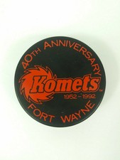 Fort Wayne Komets Vintage Hockey Puck 1952-1992 IHL Hockey Puck Domino’s Pizza