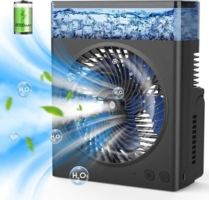 Misting Fan Portable with ml Water Tank, mAh Rechargeable - Picture 1 of 10