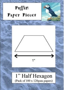 Piezas de papel frailecillo 1" medio hexágono piezas de papel inglés 100 piezas 120gsm - Imagen 1 de 1