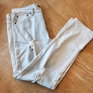 Mens Jeans 36x32.5 American Breed light blue Cotton Spandex Distressed - Picture 1 of 12