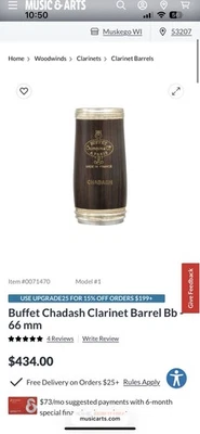 Clarinete Buffet Crampon Chadash barril Bb 66 mm Foto 1 de 4