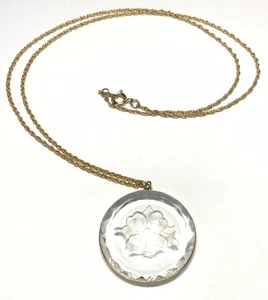 Hallmark Karten goldfarben Blume geätzt Anhänger 21,5 Zoll Kette Halskette KX122 - Bild 1 von 9