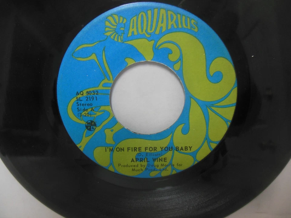 APRIL WINE nr mt 45 rpm I'M ON FIRE FOR YOU BABY b/w COME ON ALONG - Image 1 of 2