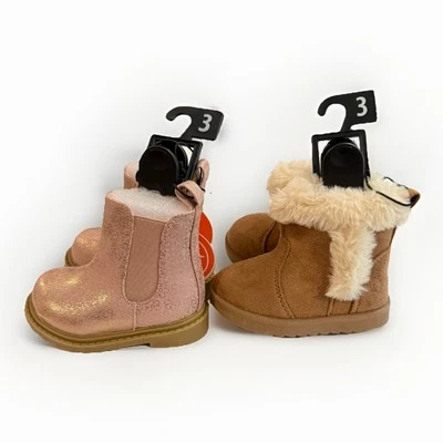 Lote de 2 Botas Wonder Nation Rosa y Castaño Infantil Talla 3 Bebé Niña 3-6M NUEVAS Foto 1 de 4