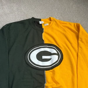 Sudadera De Colección Refried Green Bay Packers Bloque de Color Cuello Redondo Para Hombres L - Imagen 1 de 5