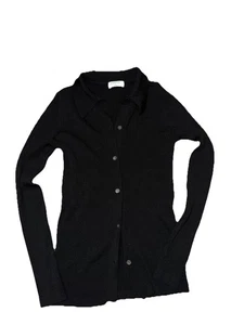 Aritzia Babaton Kragen gerippt lange silberne Strickjacke Damengröße Small schwarz - Bild 1 von 5
