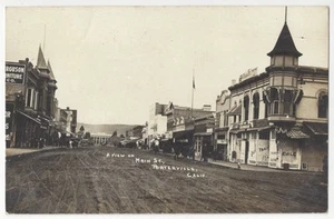 1910 Porterville, California FOTO REAL Main Street, postal vintage de Tulare Co. - Imagen 1 de 2