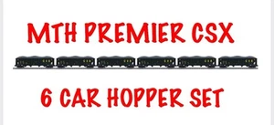 MTH PREMIER CSX 4 BAY COAL HOPPER 6 CAR SET W/ LOADS 20-90746! O SCALE FREIGHT - Picture 1 of 2