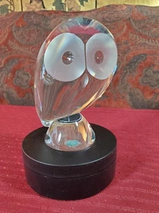 Mid Century signierte STEUBEN Kunst Glas Eule Skulptur 5 1/2" von Donald Pollard - Bild 1 von 6