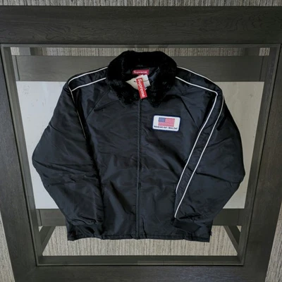 Size L - SUPREME - Freighter Jacket Black "Nobody Gets Hurt.  Never, Ever!" - Image 1 of 4