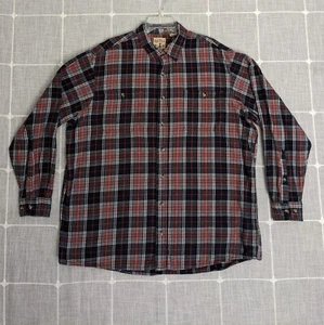 Camisa Red Head Para Hombres 2XL Alta Roja Azul Franela a Cuadros Abotonada Exterior Informal - Imagen 1 de 16