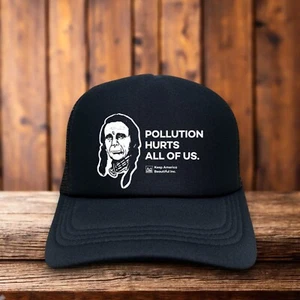 Pollution Hurts All Of Us Unisex Trucker Hat Negro Woody Owl Gorra Ambiental - Imagen 1 de 6