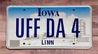 Iowa 1999 Personalized License Plate #UFF DA 4