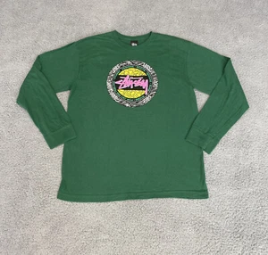 Stussy Shirt Herren groß langarm grün Logo Reggae Surfen Rydim Rundhalsausschnitt L - Bild 1 von 9