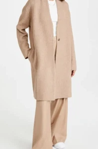 Vince Collarless Cardigan Coat Italian Wool Alpaca Heather  Camel XL;NWT - Picture 1 of 17