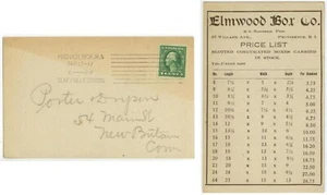 1917 Providence Rhode Island Elmwood Box Co Price List - 87 Willard Ave - Picture 1 of 1