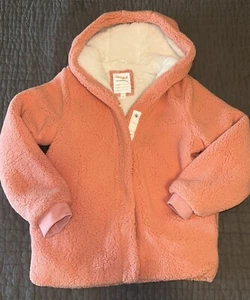 Cat & Jack Youth Girls Jacket XL 14/16 Fuzzy Sherpa Hooded Coat - Picture 1 of 3