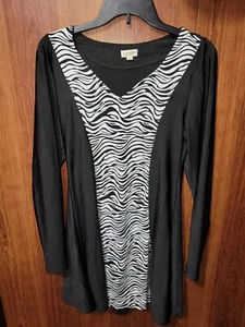 Glam Fashions Pulloverkleid schwarz Zebra XL - Bild 1 von 3