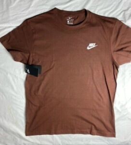 Nike Large Brown Logo Tee - Crew Neck T Shirt - Regular Fit