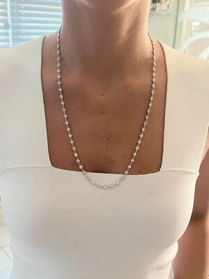 Collar de platino diamantes por yarda 7,25 quilates color H VS claridad 23"" Foto 1 de 4