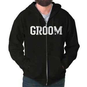 Groom Couples Wedding Marriage Bachelor Party Mens Zip Hoodie Jacket Sweatshirt - Picture 1 of 8