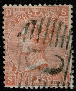 1865 GB Used Abroad Constantinople 'C' 4d Vermilion SG94/Z92 Pl 13 SD Fine Used - Picture 1 of 1