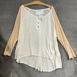 Free People We The Free Grand Slam 3/4 T-Shirt weiß Kombi Oversized Gr. M *DEFEKT - Bild 1 von 11