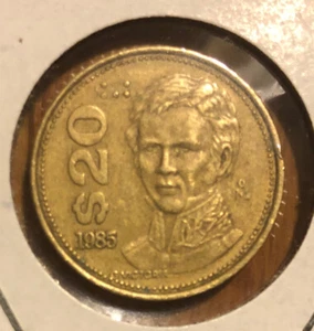 1985 Mo Mexico 20 Pesos Brass Coin -21MM- KM#508 - Picture 1 of 4