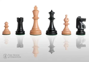 The Liberty Chess Set - Pieces Only - 3.9" King - Ebonized Boxwood - Picture 1 of 12