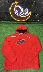 Vintage Nike Y2k Red Mens Hoodie Sweatshirt size XL Big Logo - Picture 1 of 6
